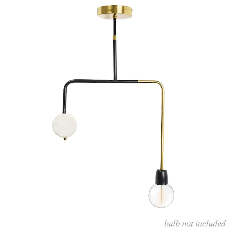 Marble Pendant Lamp - 16.3 L x 5.0 W x 25.3 H