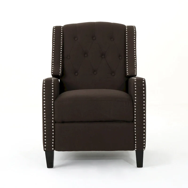 Classic Fabric Push Back Chair, Elegant Recliner for Living Room, Bedroom