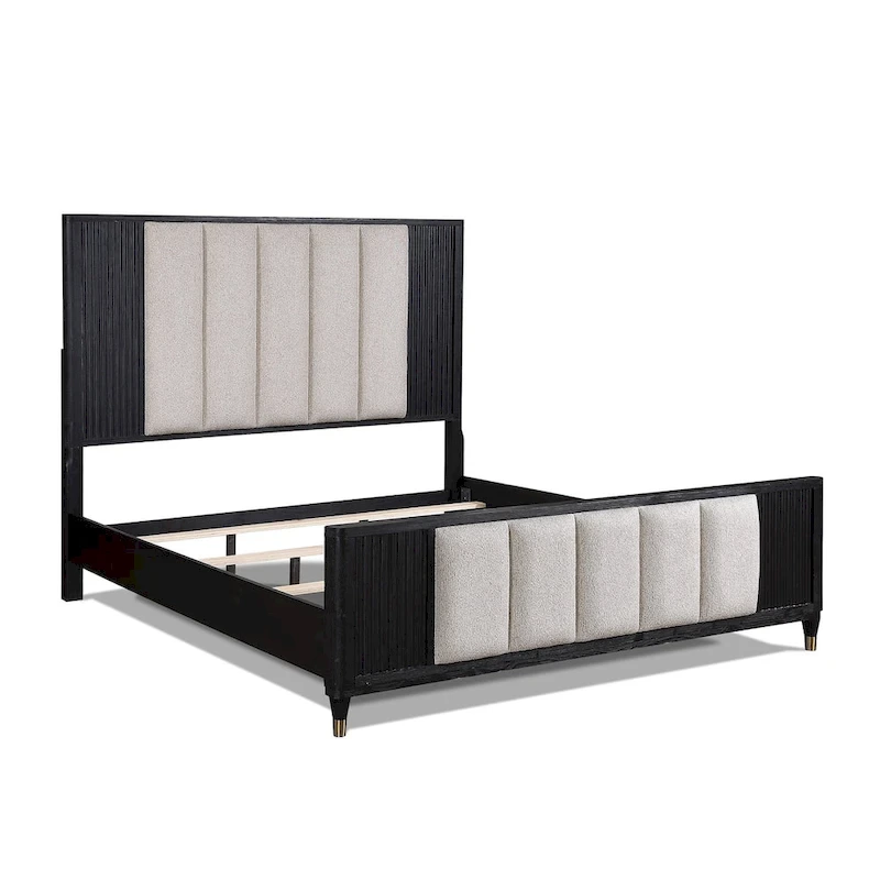 Shelby 4 Piece Black Panel Upholstered Bedroom Set