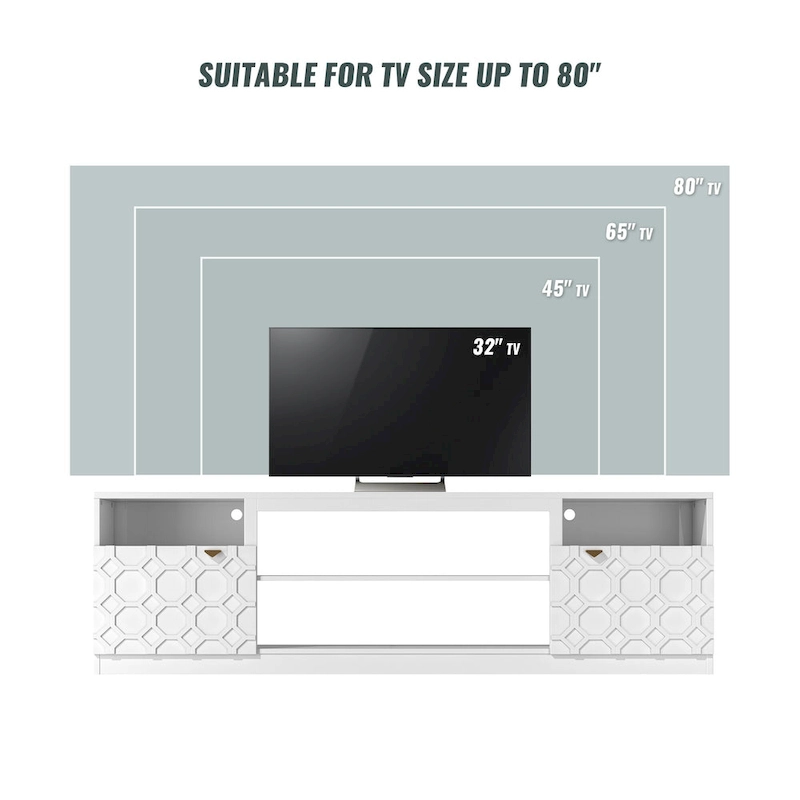 Clihome 70 High Gloss TV Stand