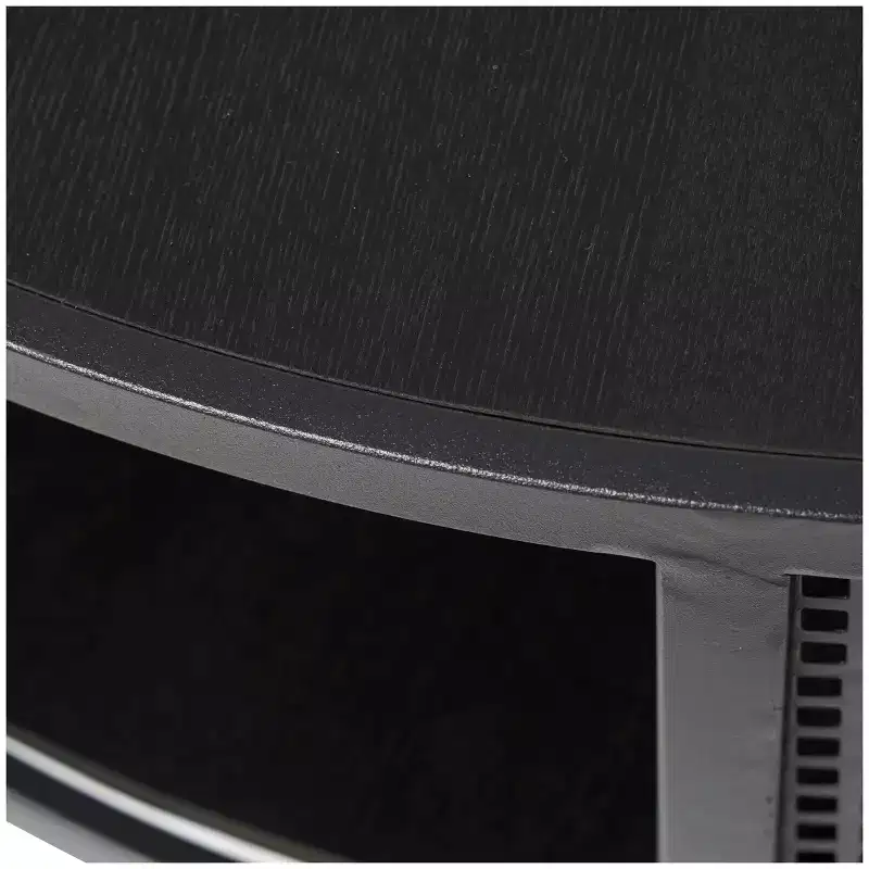 Olivia & May Metal Open Grid Frame 1 Shelf Coffee Table with Gold Legs Black: Modern Drum Style, No Assembly Required