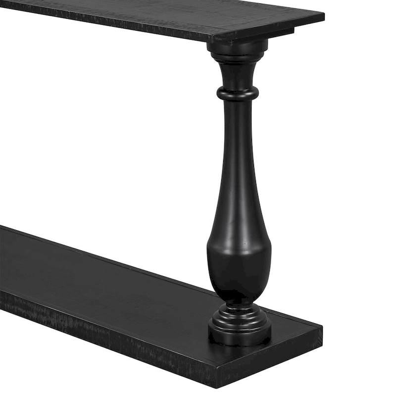 Vase-Leg Design Console Table Narrow Entryway Table Sofa Side Table with Bottom Shelf