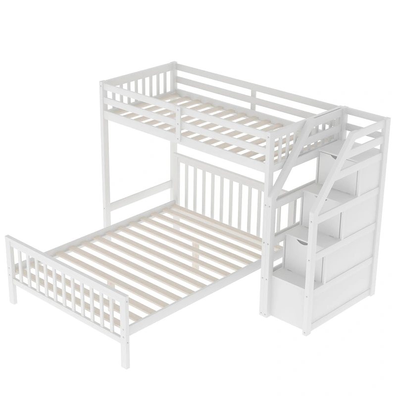 Twin over Full Loft Bed with Staircase
