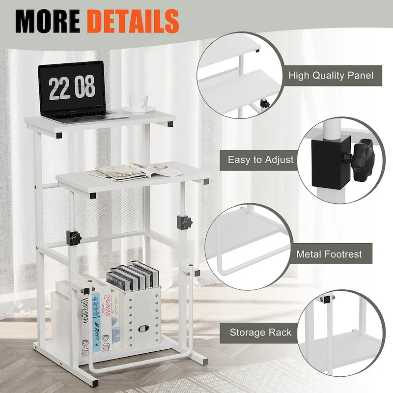 Standing Desk, Adjustable Height Laptop Table