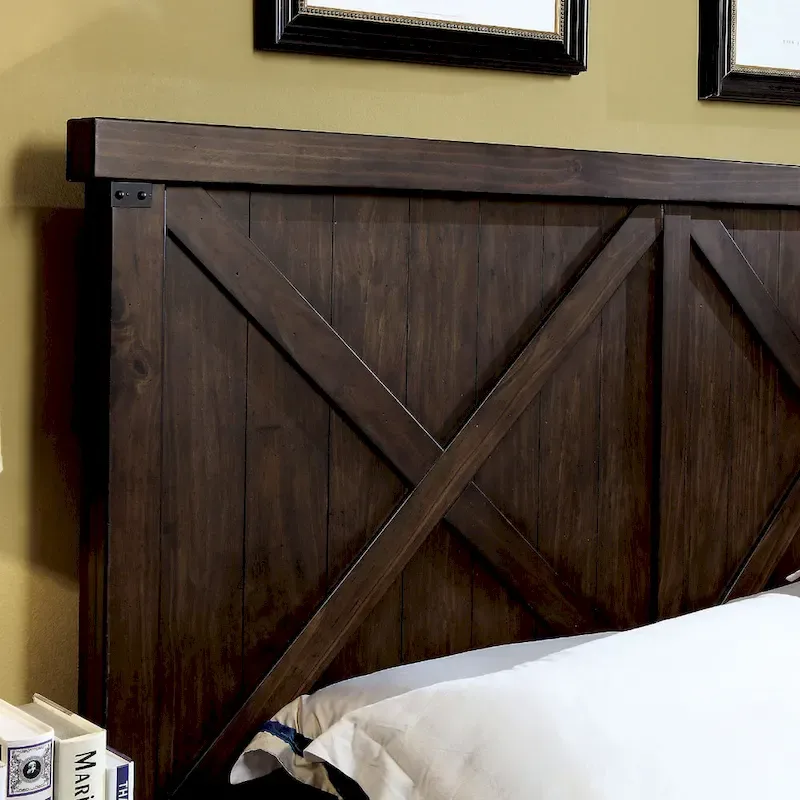 The Gray Barn Epona Farmhouse Dark Walnut Wood Bed