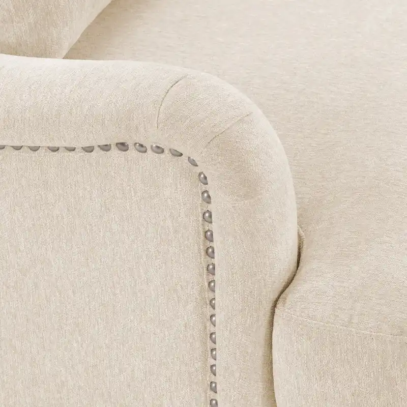 Modern Accent Chair Upholstered Solid Wood Frame with Lumbar Pillow Living Room Armchair