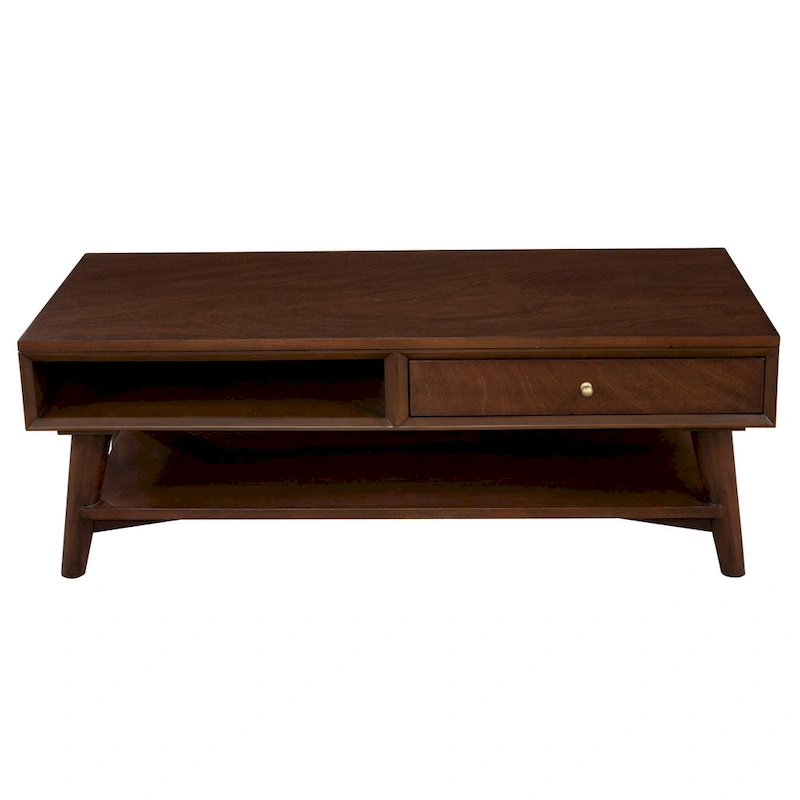 Alpine Furniture Flynn Mid Century Modern 1 Drawer Coffee Table