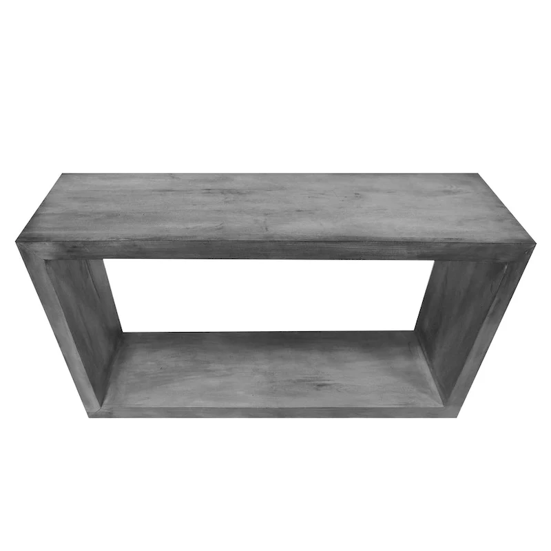 Keli 52 Inch Mango Wood Sideboard Console Table, Open Cube, 1 Shelf