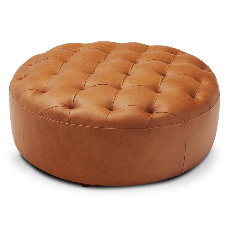 Poly & Bark Ascot Ottoman - Full Grain Genuine Italian Leather