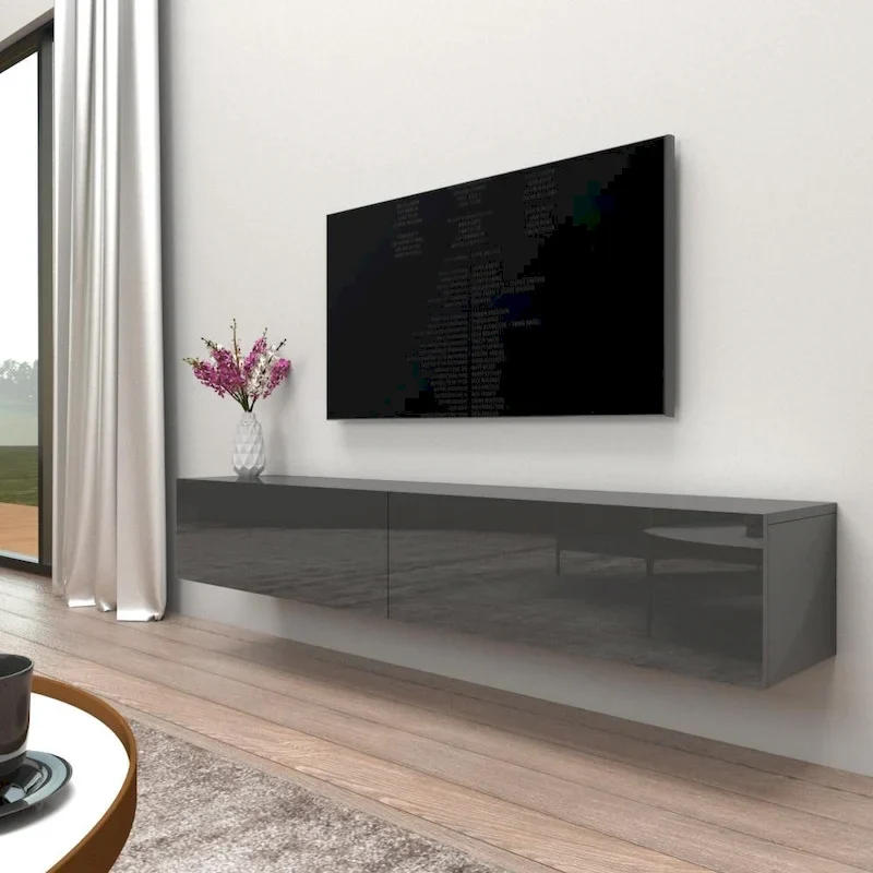 Berno 71-in. Modern Glossy Wall-mounted Floating TV Stand