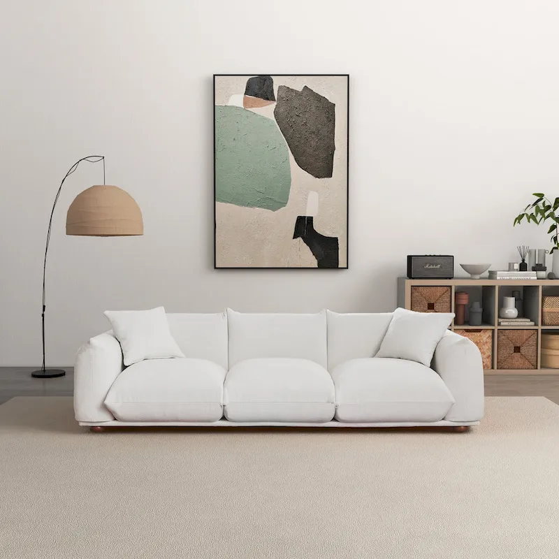 Arten Mid-Century Modern Luxury Boucle/Velvet Couch