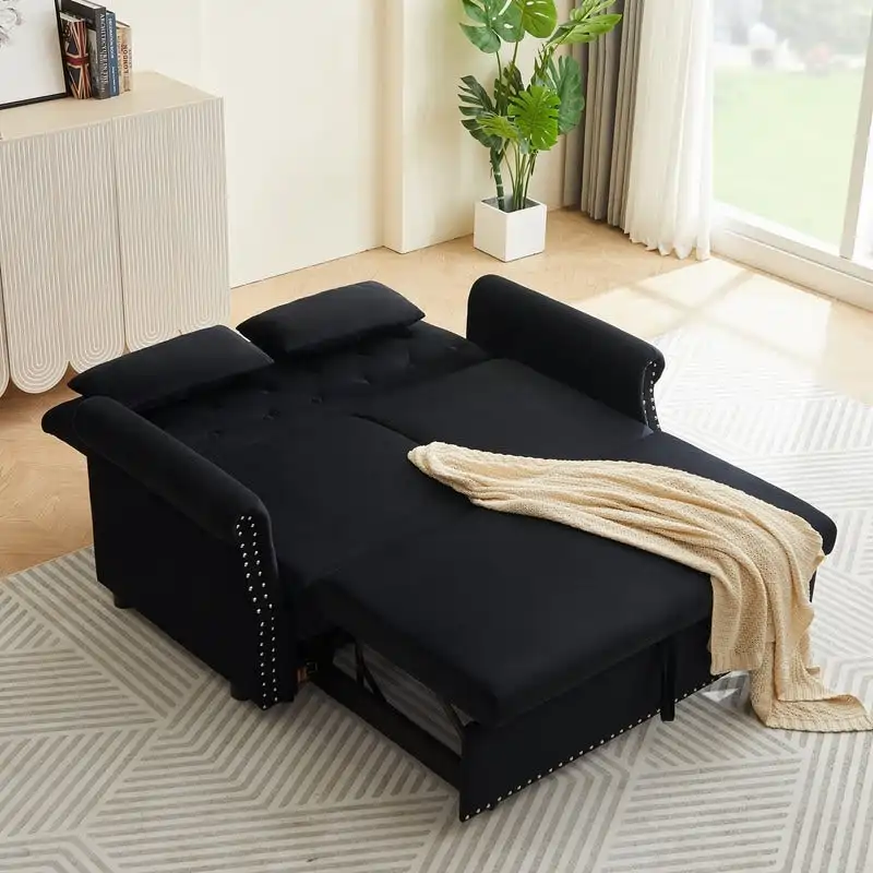 Adjustable Sleeper Sofa with 2 Lumbar Pillows