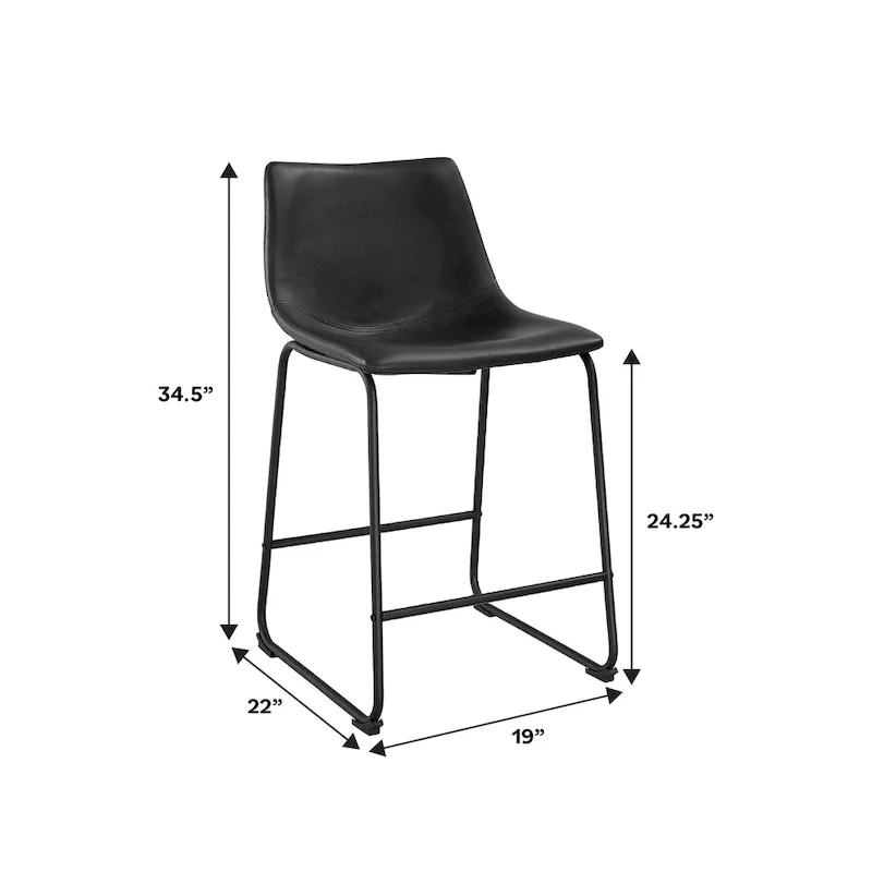 26-inch Faux Leather Counter Stool