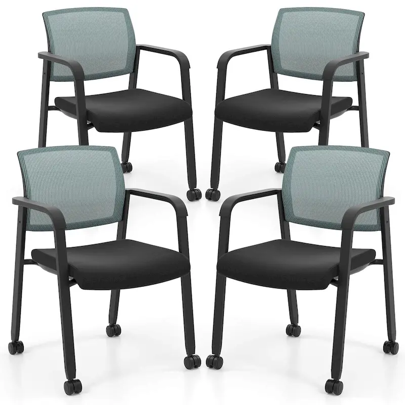 Costway Conference Chairs Set of 2/4 Stackable Office Guest Mesh Chair