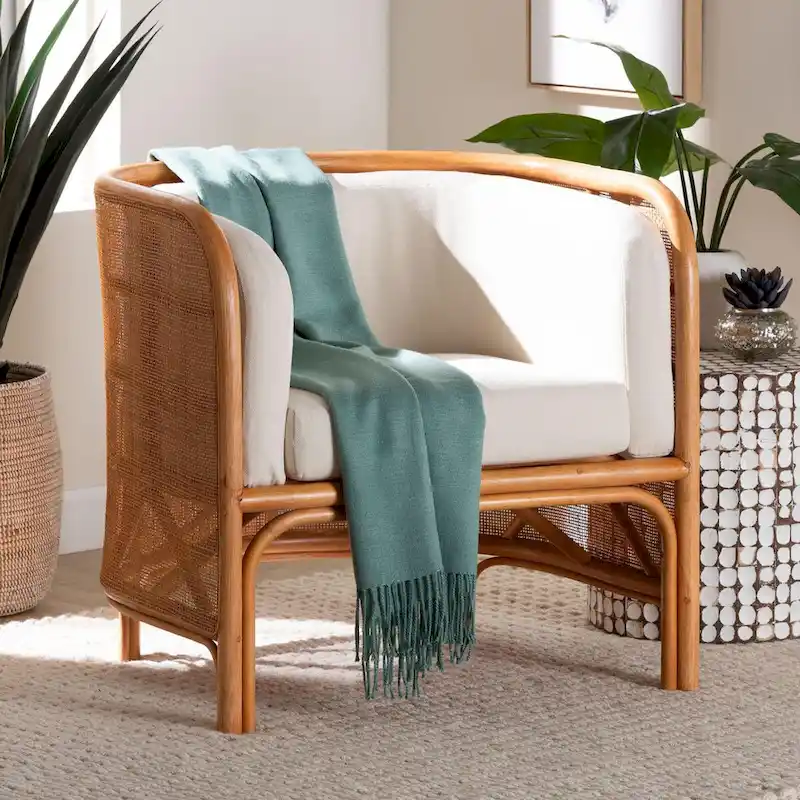 Bandung Bohemian Light Honey Rattan Accent Chair