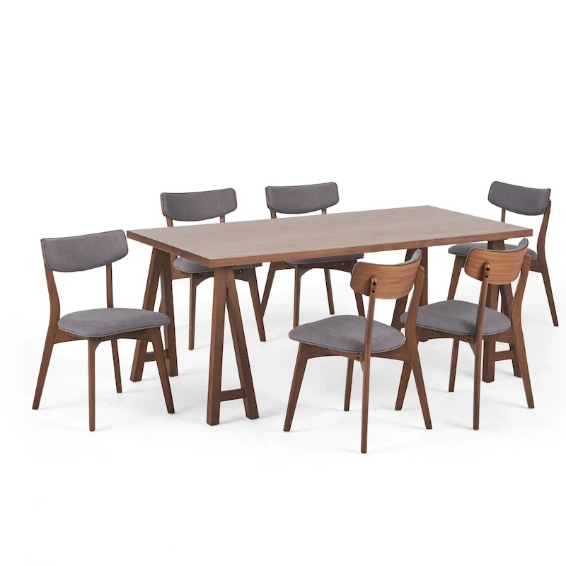 Chazz Mid-Century Modern 7 Piece Dining Set with A-Frame Table by Christopher Knight Home