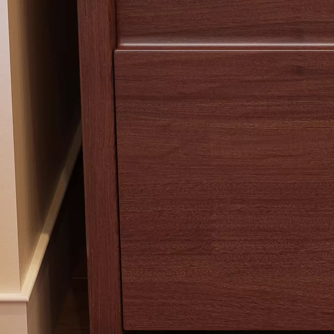 Classic Wooden Nut-Brown Nightstand with Drawer & Shelf