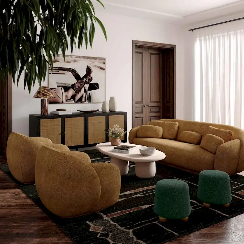 Jaine Boucle Upholstered Stool