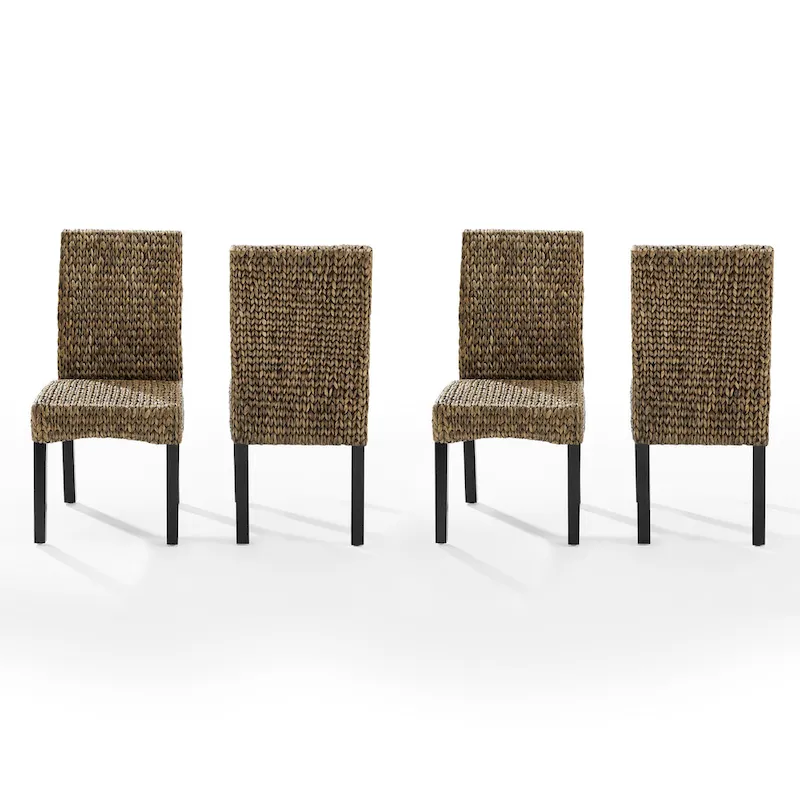 Crosley Edgewater Water Hyacinth Seagrass/ Wood Dining Chair (Set of 4) - 24x18.75x37.38