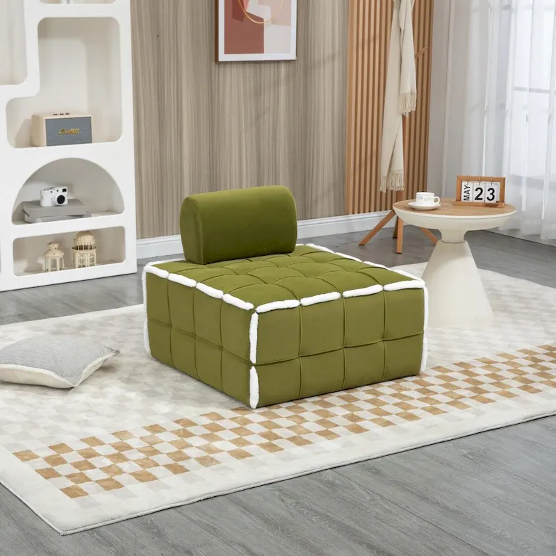 Upholstered Deep Seat Armless Chair Accent Single Lazy Sofa Lounge