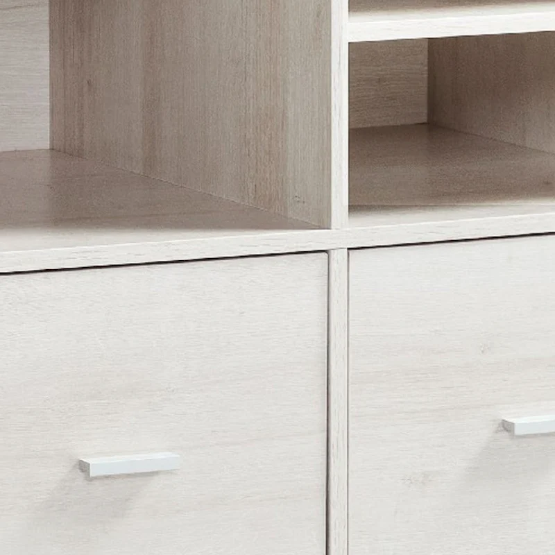 31 Inch File Cabinet Printer Stand Table with 2 Drawers, Oak White