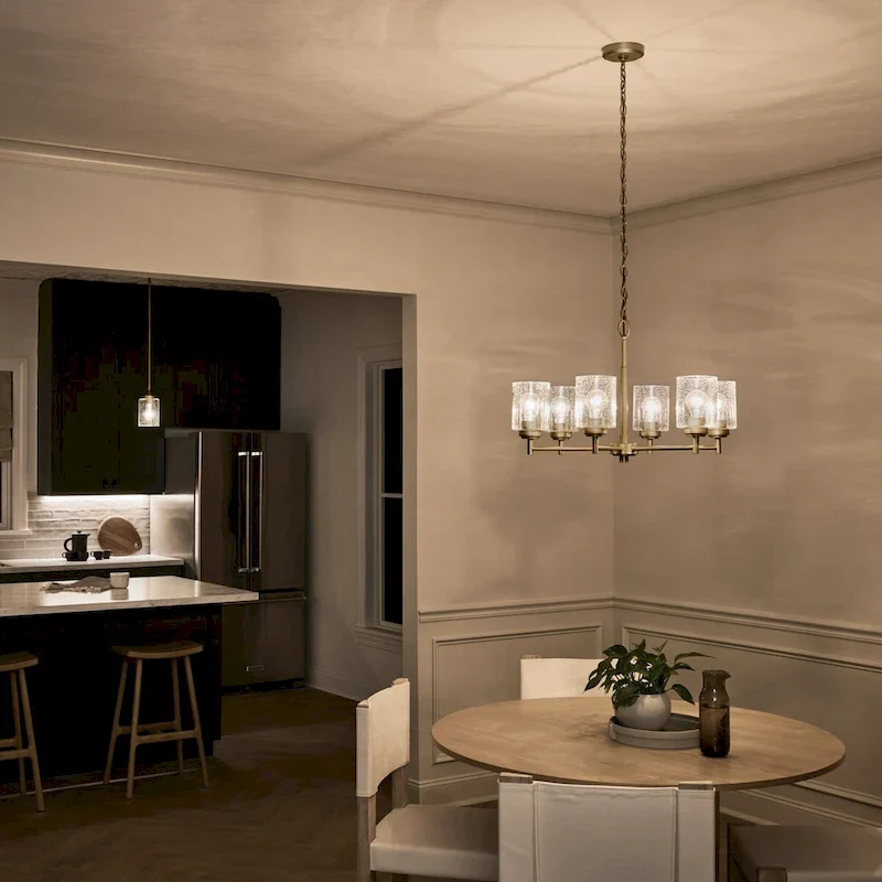 Kichler Winslow Single Light 4  Wide Mini Pendant with Seedy Glass