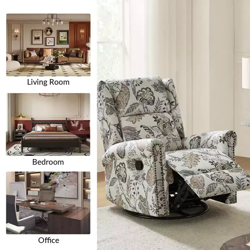 Helmut Manual Swivel Glider Recliner|HULALA HOME