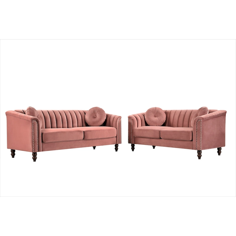 Hills Tufted Back Nailhead 2PCS Living Room set