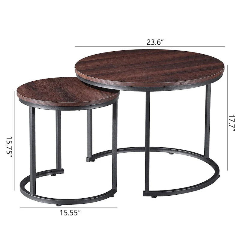 Ledel Modern 2-Piece Nesting Coffee Table Set