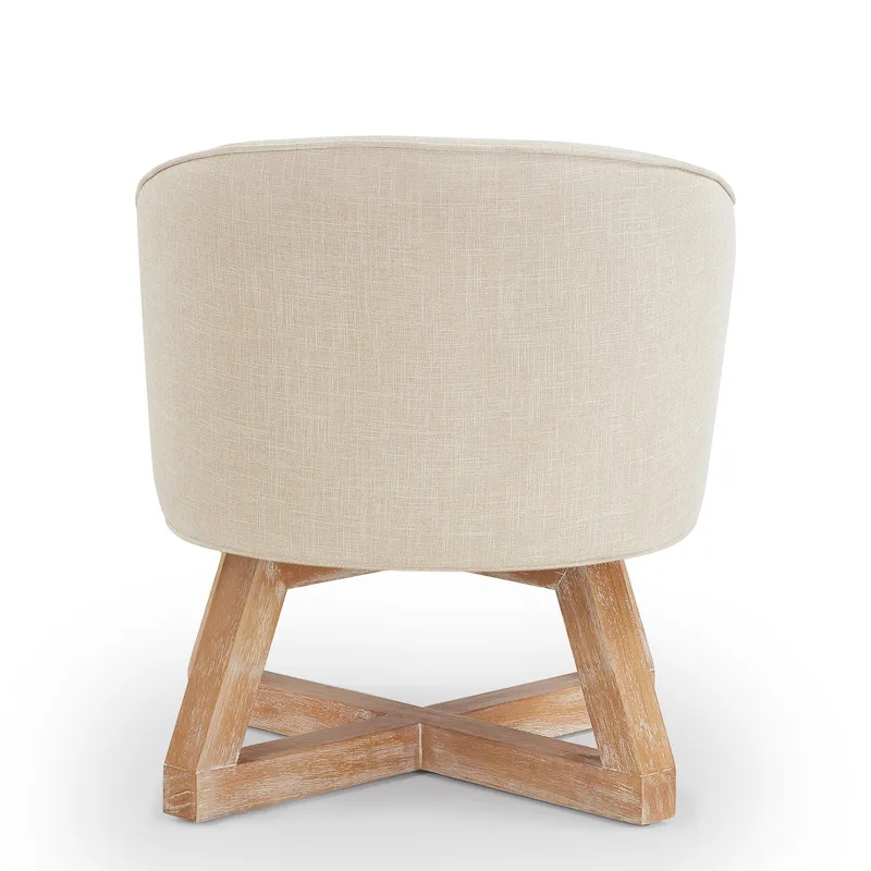 GDFStudio Swivel Accent Chair with Cross-shaped Wooden Base