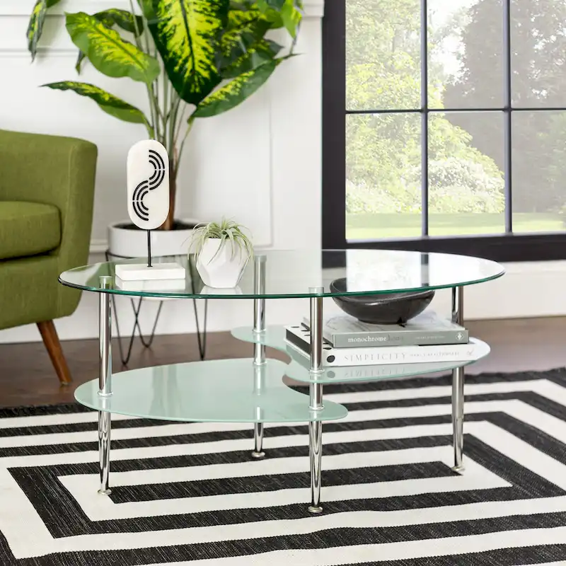 Middlebrook Toston Modern Frosted Glass 38 Coffee Table