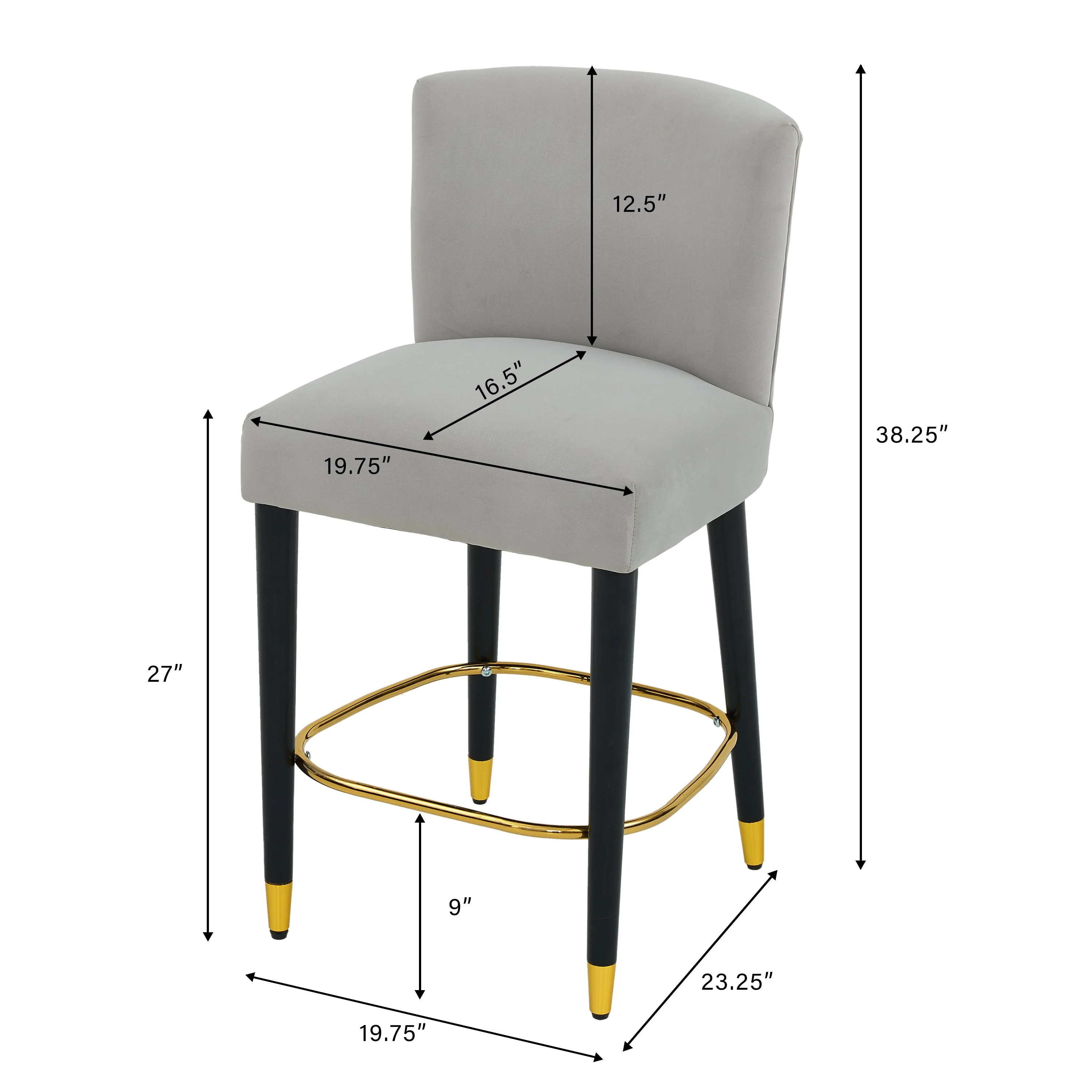 Modern Upholstered Tufted Bar Stools Set of 2