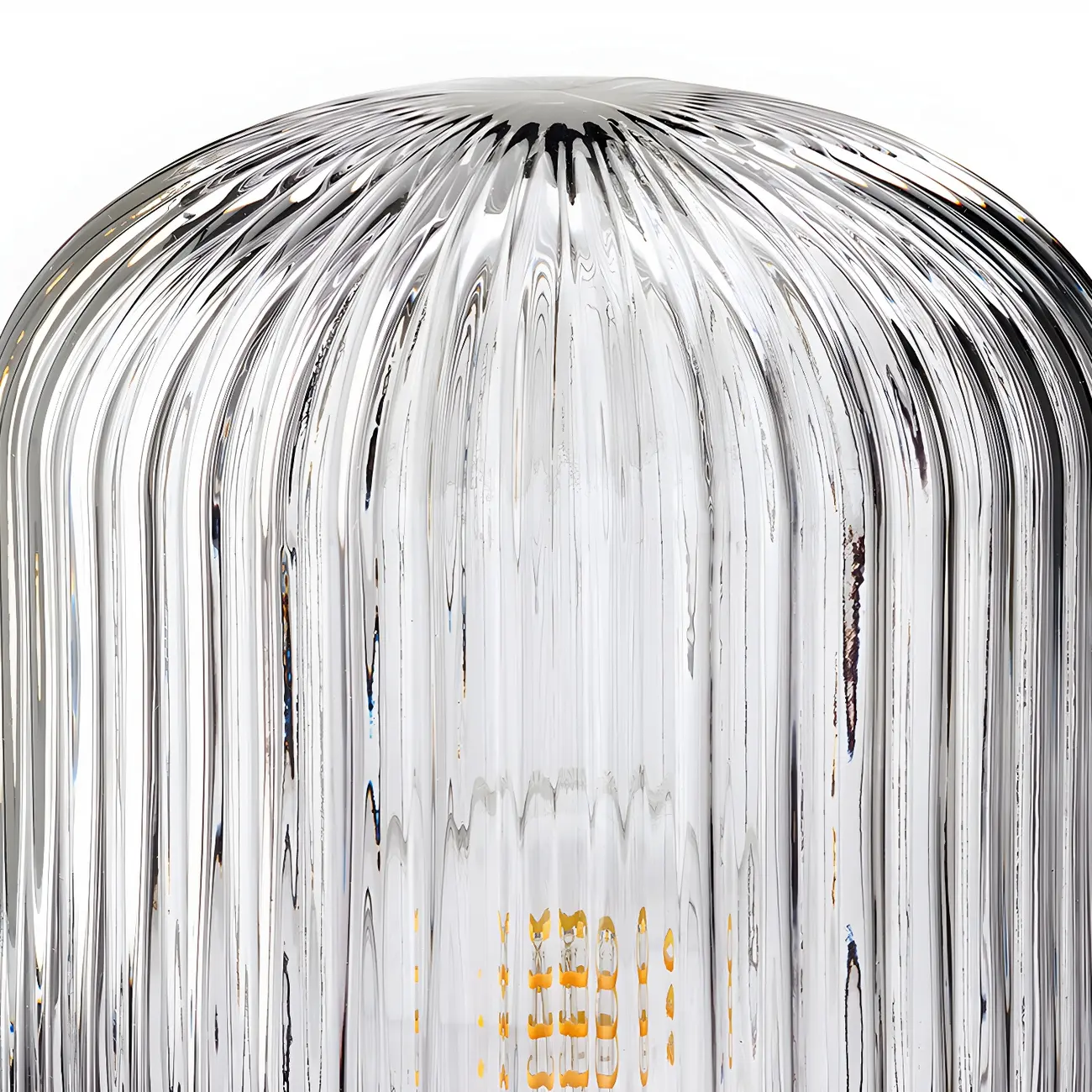 Mid-century Small Glass Brass Drum Bedside Table Lamp