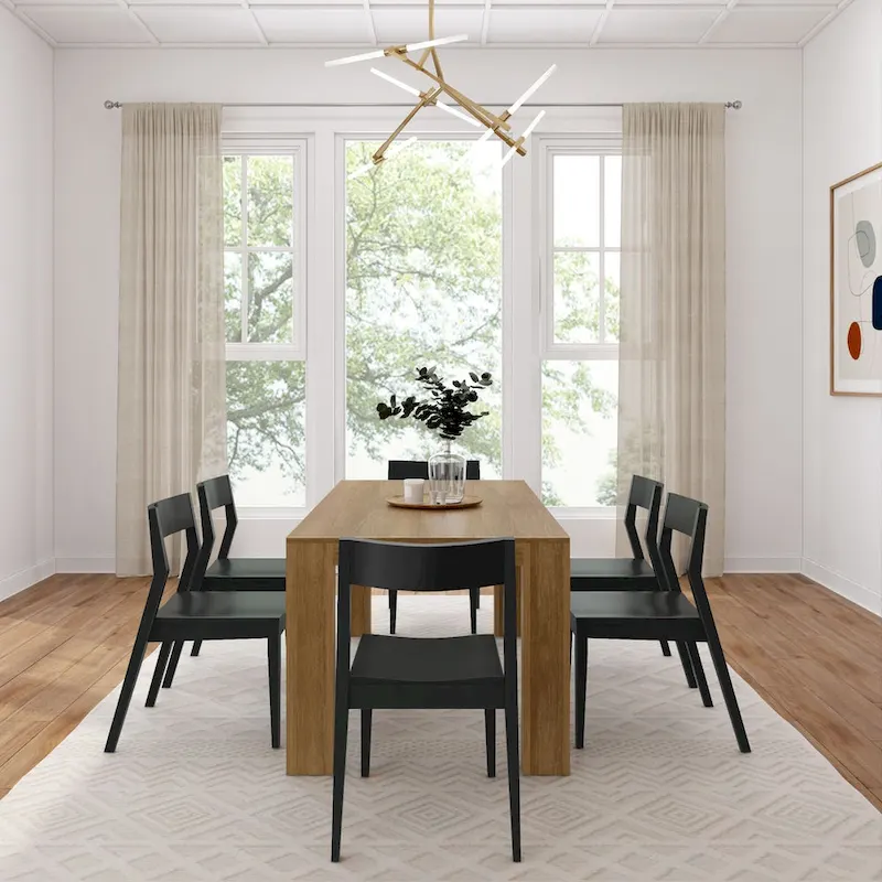 Plank and Beam 72 Modern Solid Wood Table and Chairs Dining Set