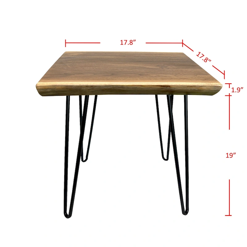 Greenage Teak End Table Solid Live Edge Side Table
