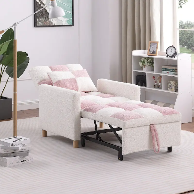 Convertible Sleeper Sofa Chair Bed with Pillow