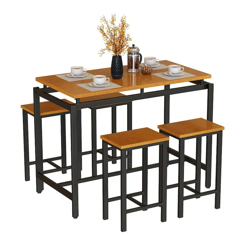 Mieres Modern Farmhouse Counter Height Pub 5-piece Dining Set