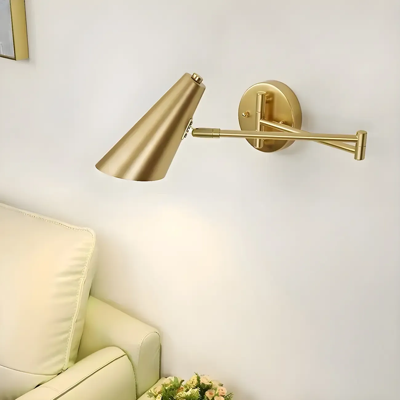 Modern Gold Simple Swing Arm Wall Light