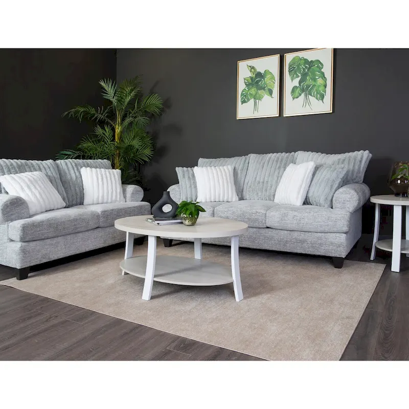Roundhill Oasis 2-Piece Living Room Set, Sofa and Loveseat