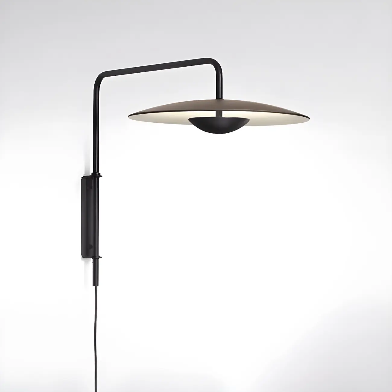 Modern Black Metal Adjustable Swing Arm Wall Light