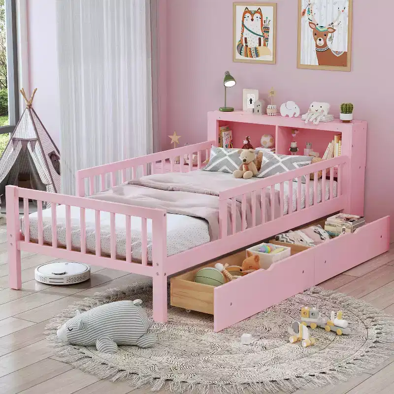 Twin Size Bed Frame with Headboard