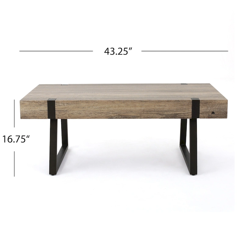 Abitha Faux Wood Coffee Table by Christopher Knight Home - 43.25 L x 23.60 W x 16.75 H
