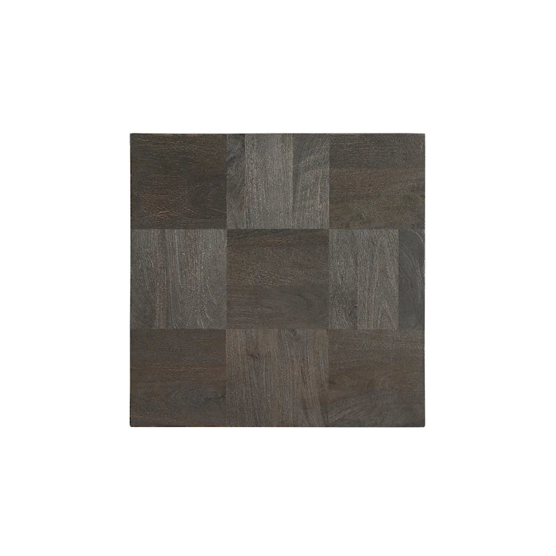 Modern Handcrafted Solid Mango Wood Side Table with Neutral Finish, Clean Lines for Living Room