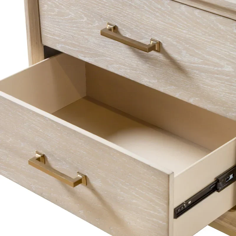 Furniture of America Drayden Transitional Oak Solid Wood 3-Piece Bed and 2 Nightstand Bedroom Set