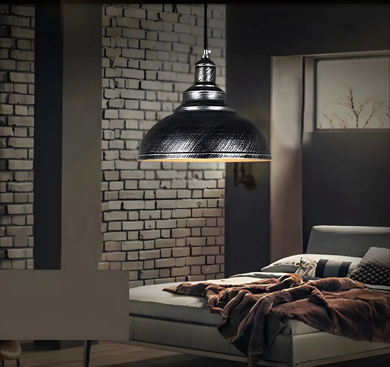 HomeyFad Industrial Warehouse Style Metal Hanging Kitchen Pendant Light