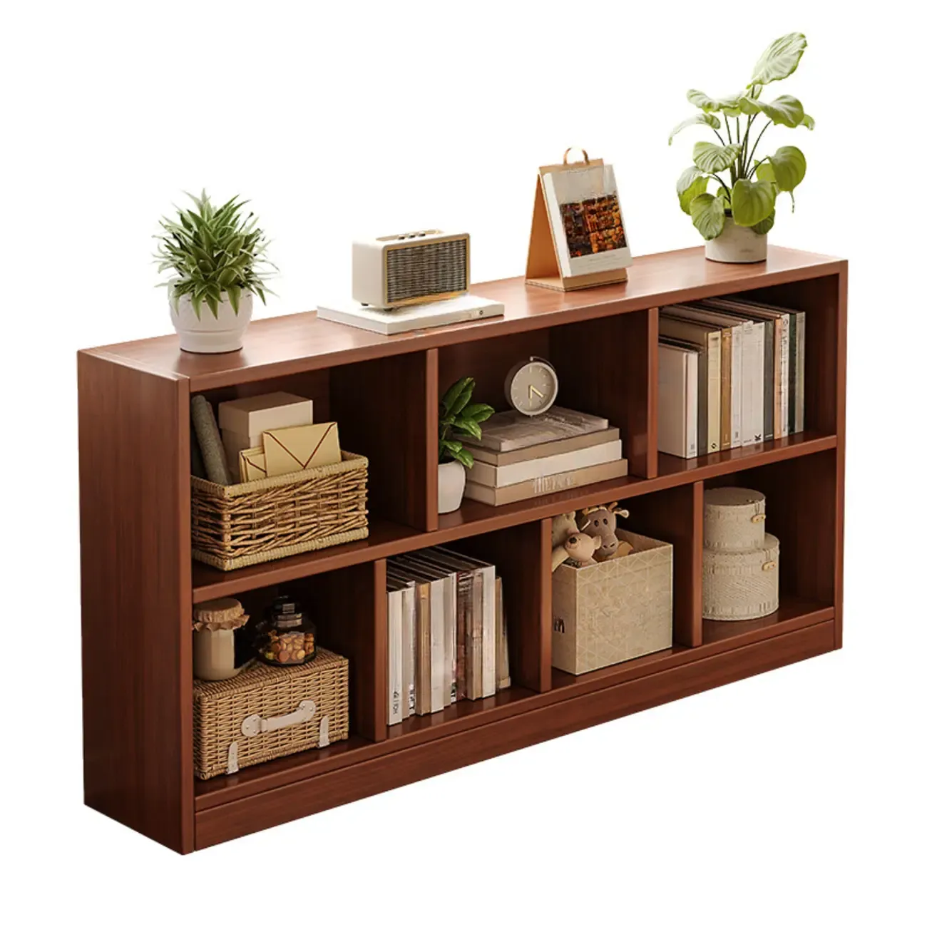 Modern Wooden Compact Bookcase Home Office Shelves