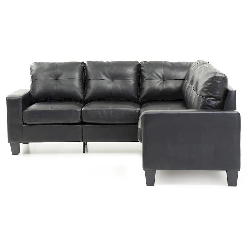 Newbury 82 in. W 2-piece Faux Leather L Shape Sectional Sofa - 32L x 82W x 35H