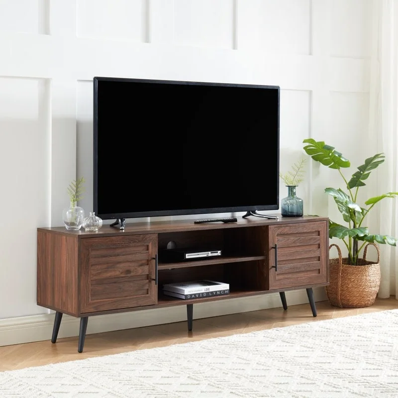Mid-Century Modern TV Stand For TVs Up To 70 Entertainment Center Media Console - 20.5 H X 59 W X 15.5 D
