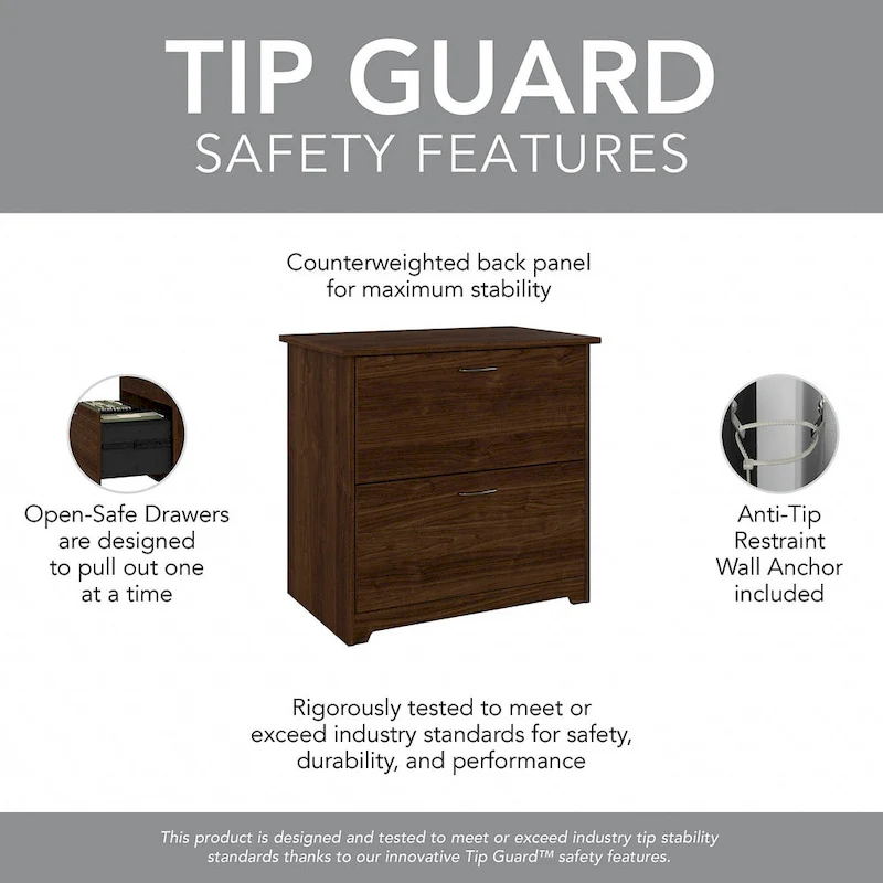 Cabot 60W L-Desk with Hutch, Cabinet and Bookcase by Bush Furniture