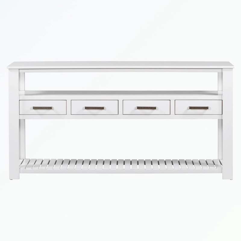 Console Table with 4 Drawers and 2 Shelves